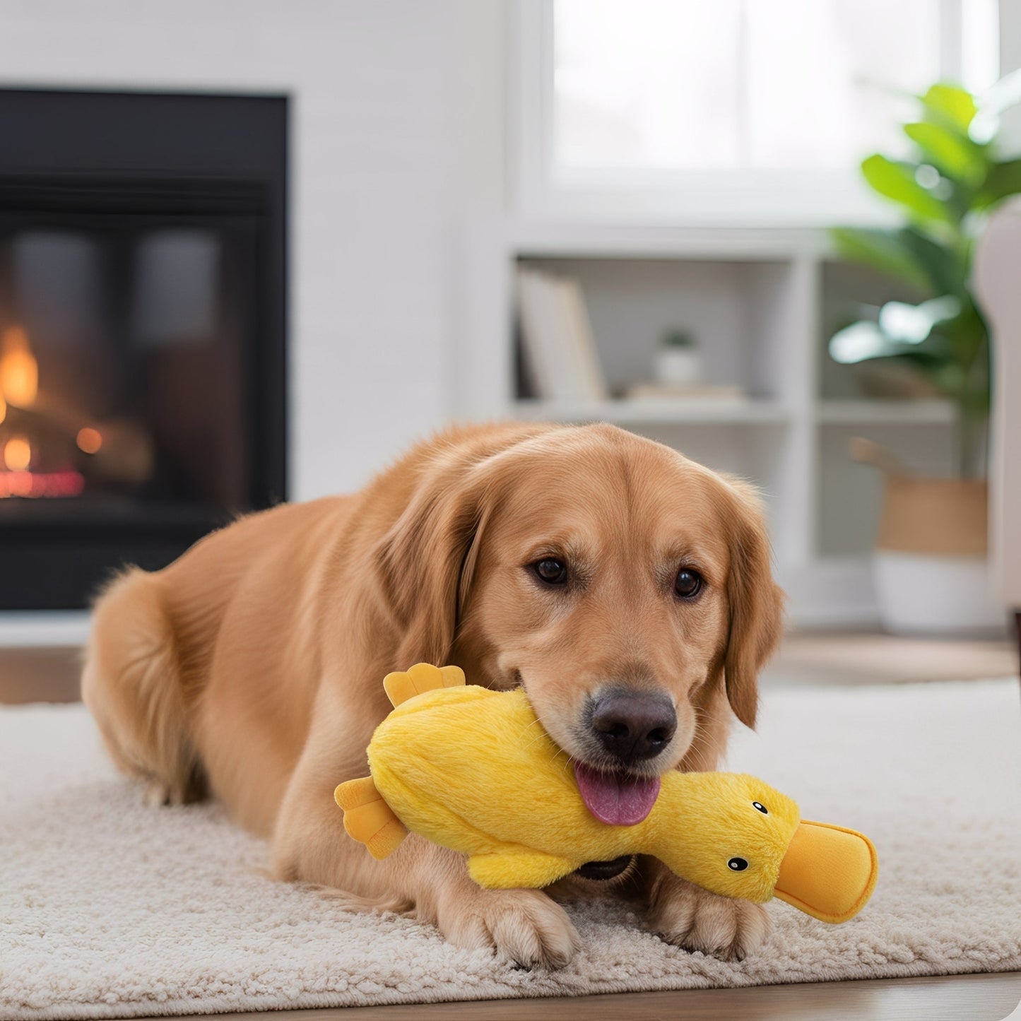 quackbuddy - hondenspeelgoed pluchen eend met pieper - mivero