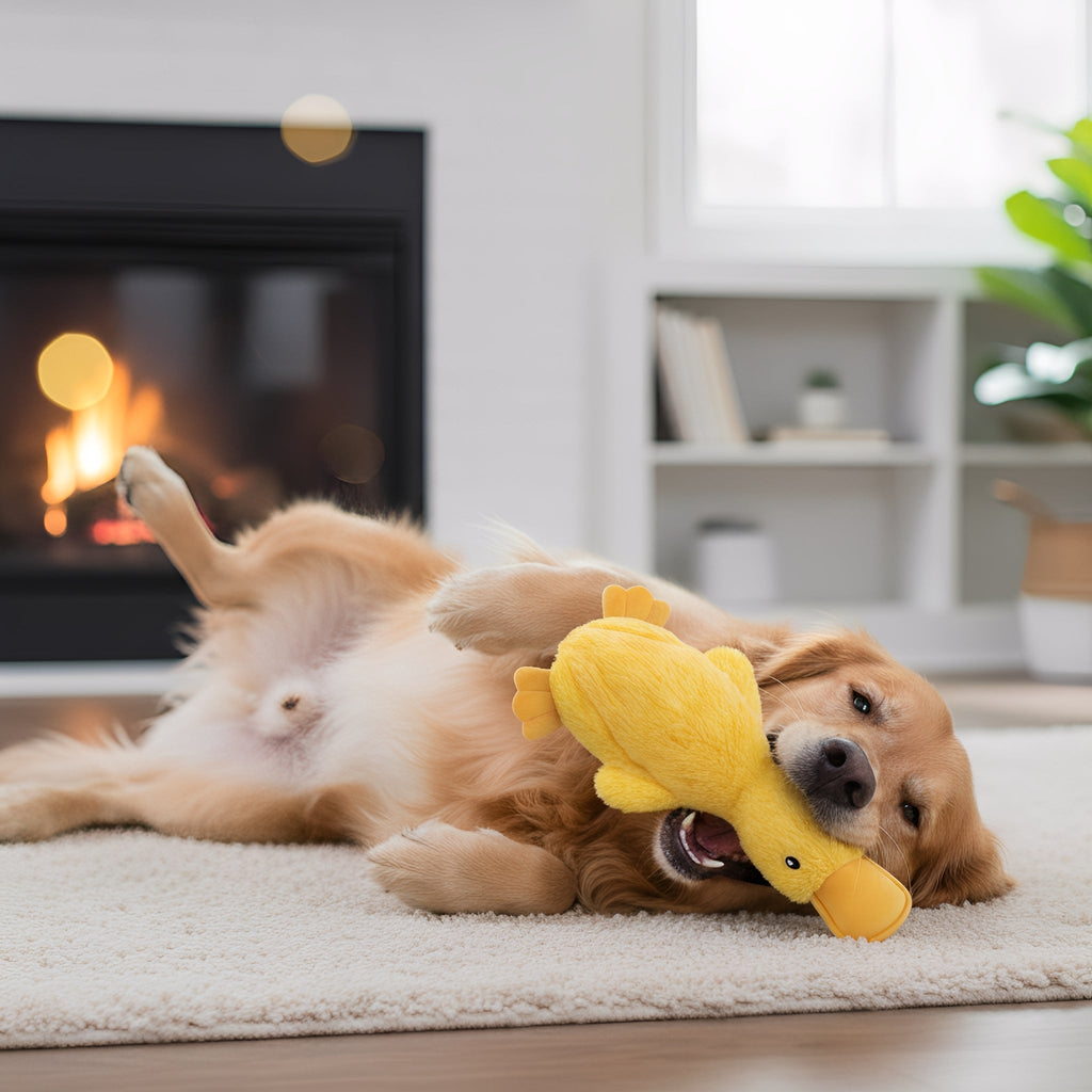 QuackBuddy - Hondenspeelgoed Pluchen Eend met Pieper - Mivero