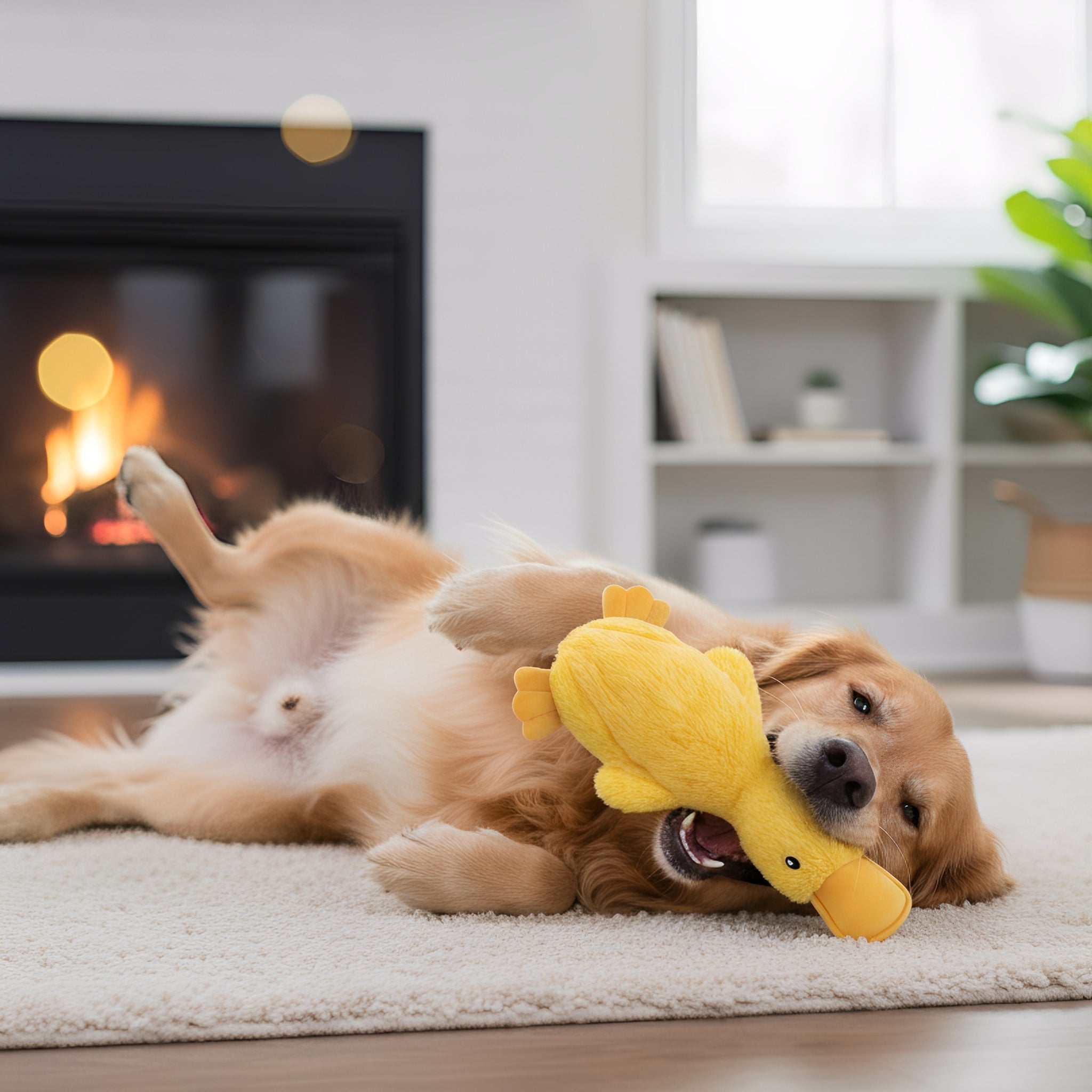 QuackBuddy - Hondenspeelgoed Pluchen Eend met Pieper - Mivero