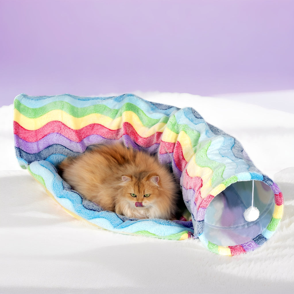 Rainburrow - Kattentunnel Katten Opvouwbaar met Speeltje - Mivero