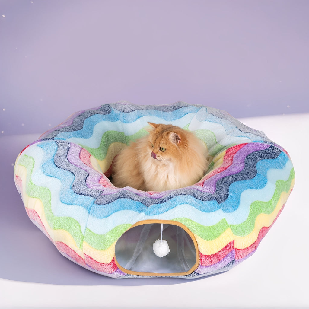 Rainburrow - Kattentunnel Katten Opvouwbaar met Speeltje - Mivero