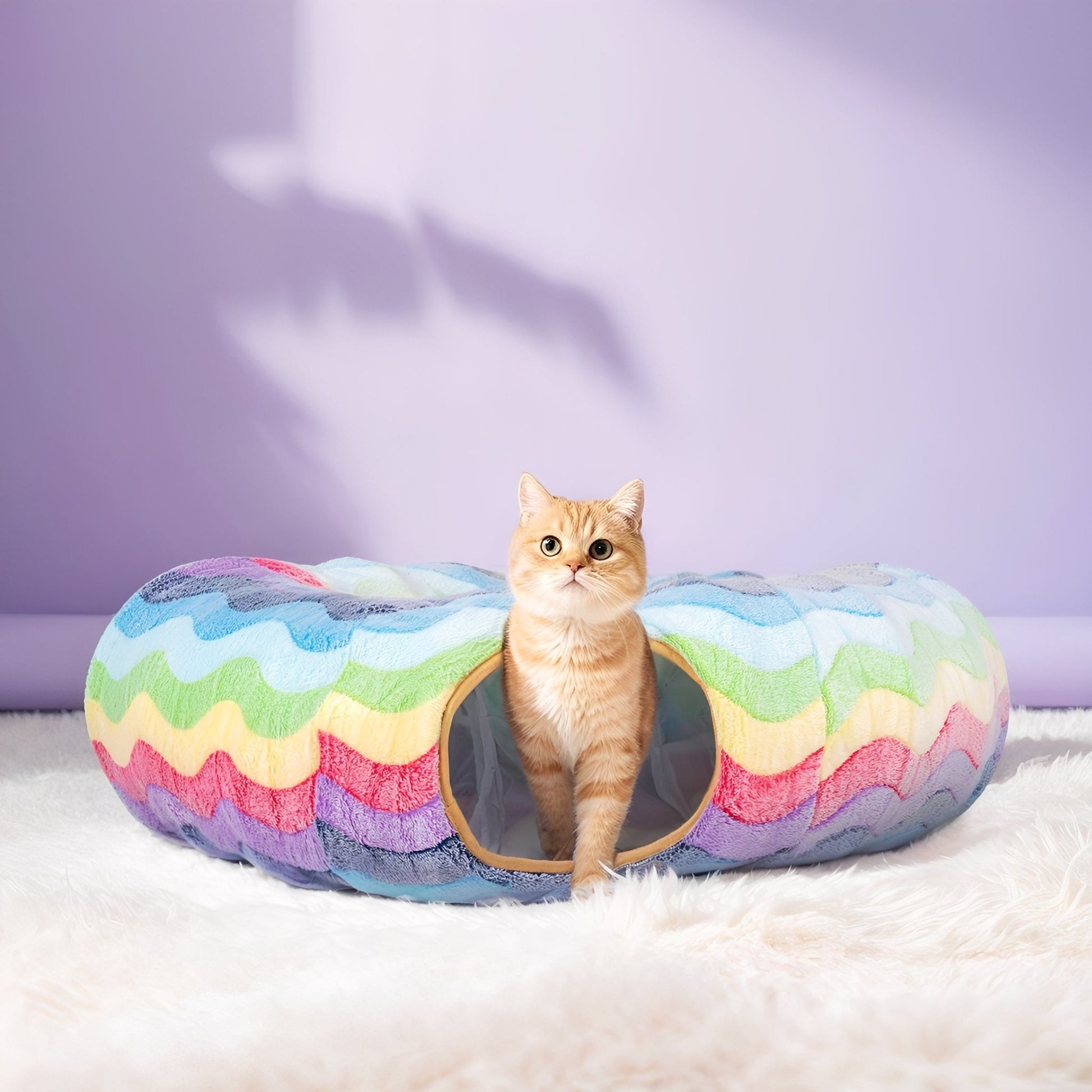 Rainburrow - Kattentunnel Katten Opvouwbaar met Speeltje - Mivero