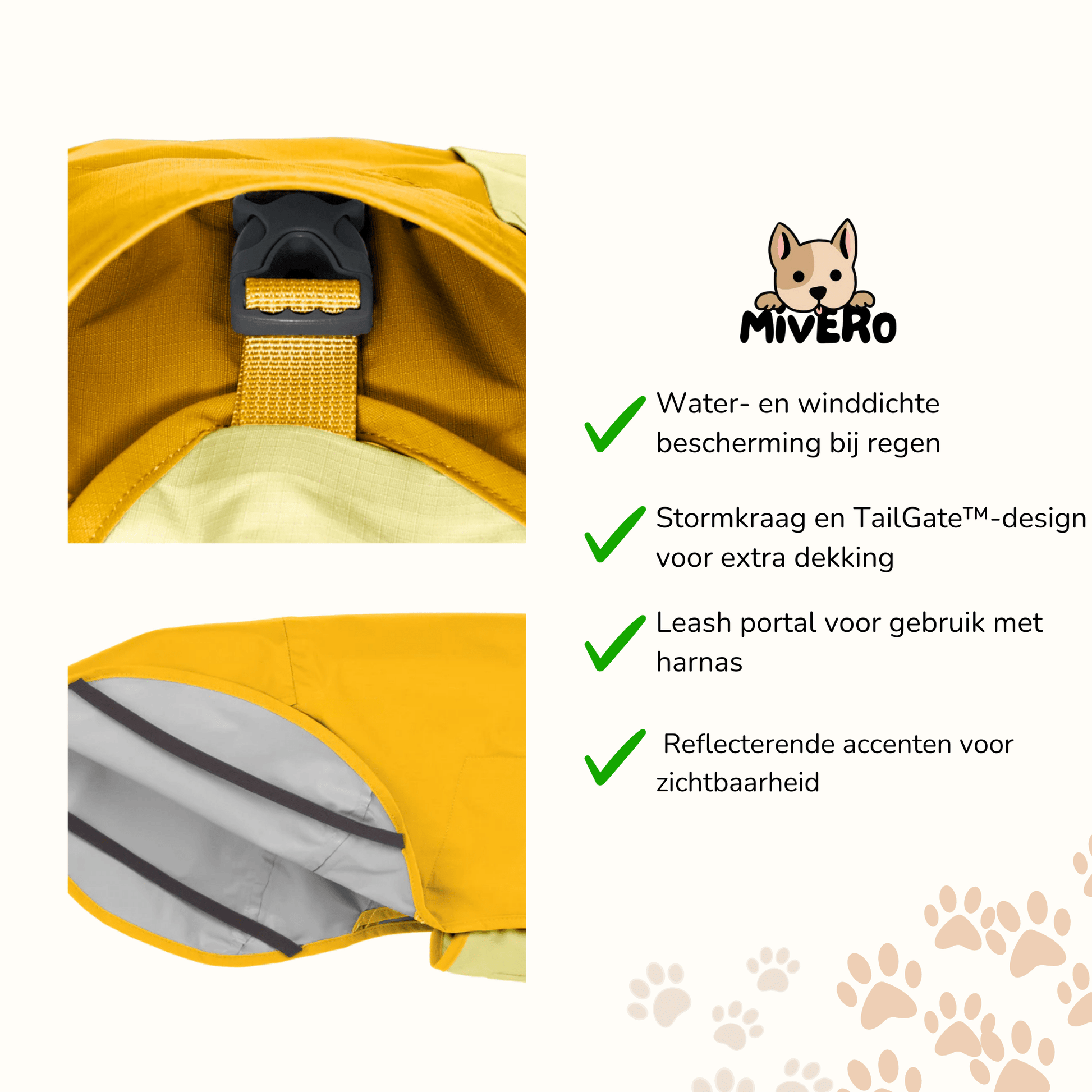 Rainmate - Waterdichte Reflecterende Hondenregenjas - Mivero