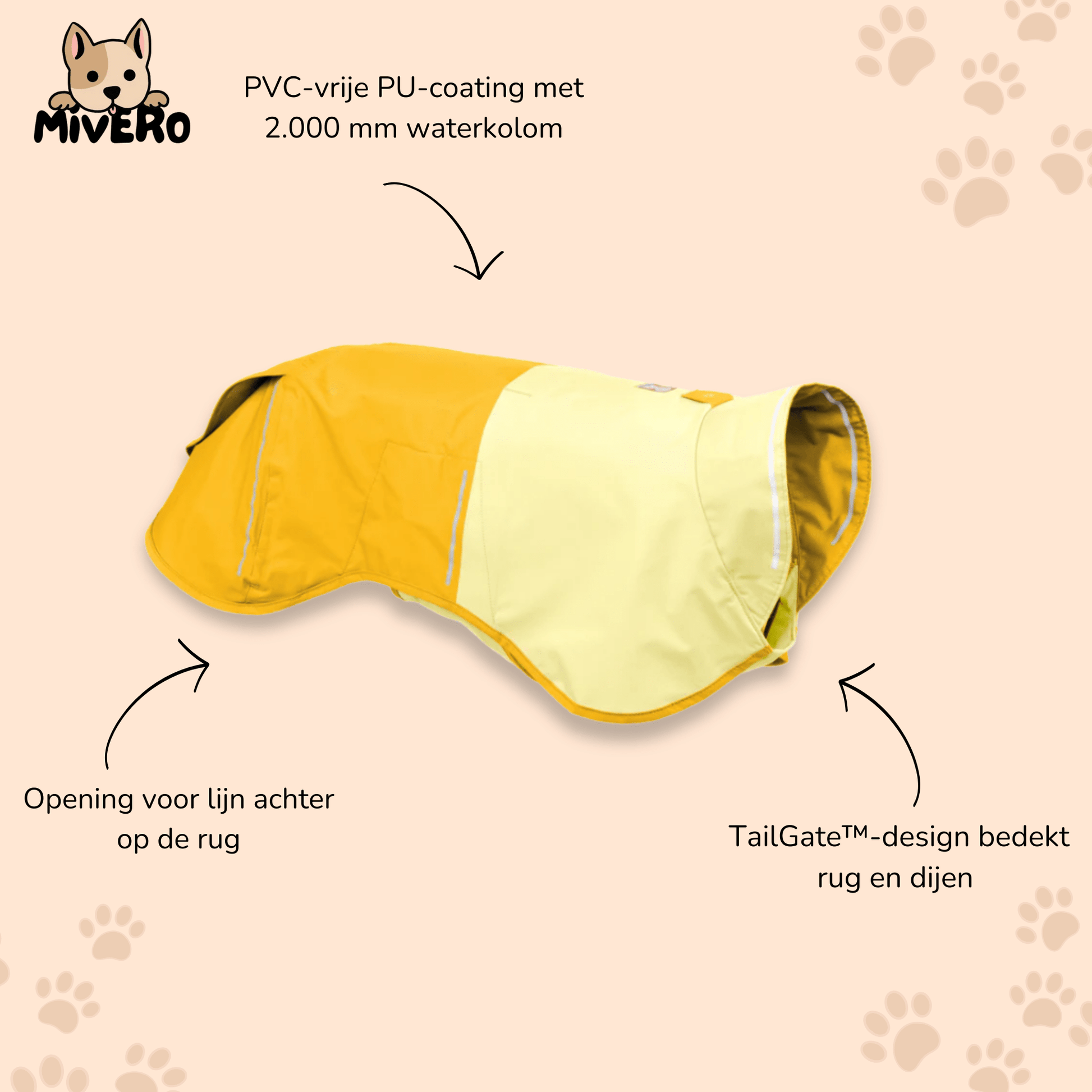 Rainmate - Waterdichte Reflecterende Hondenregenjas - Mivero