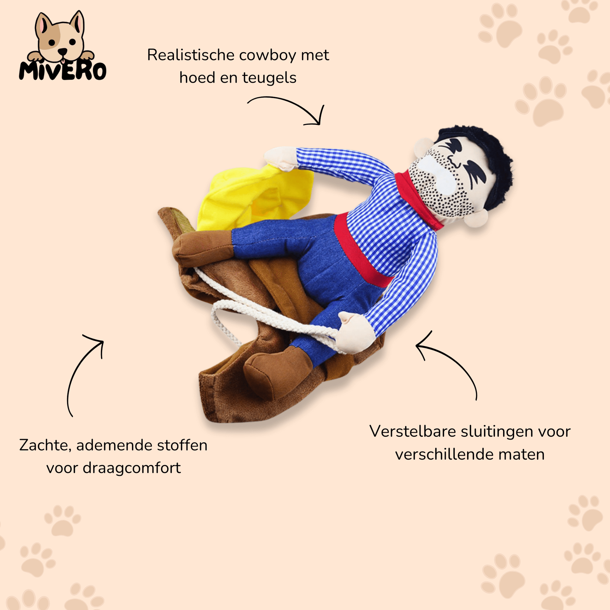 Saddlepup - Verstelbaar Cowboy Hondenkostuum - Mivero