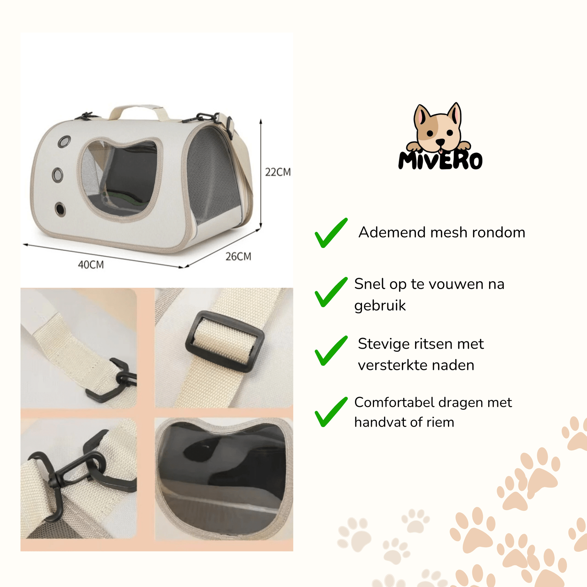 Safelet - Ademende Opvouwbare Draagtas - Mivero