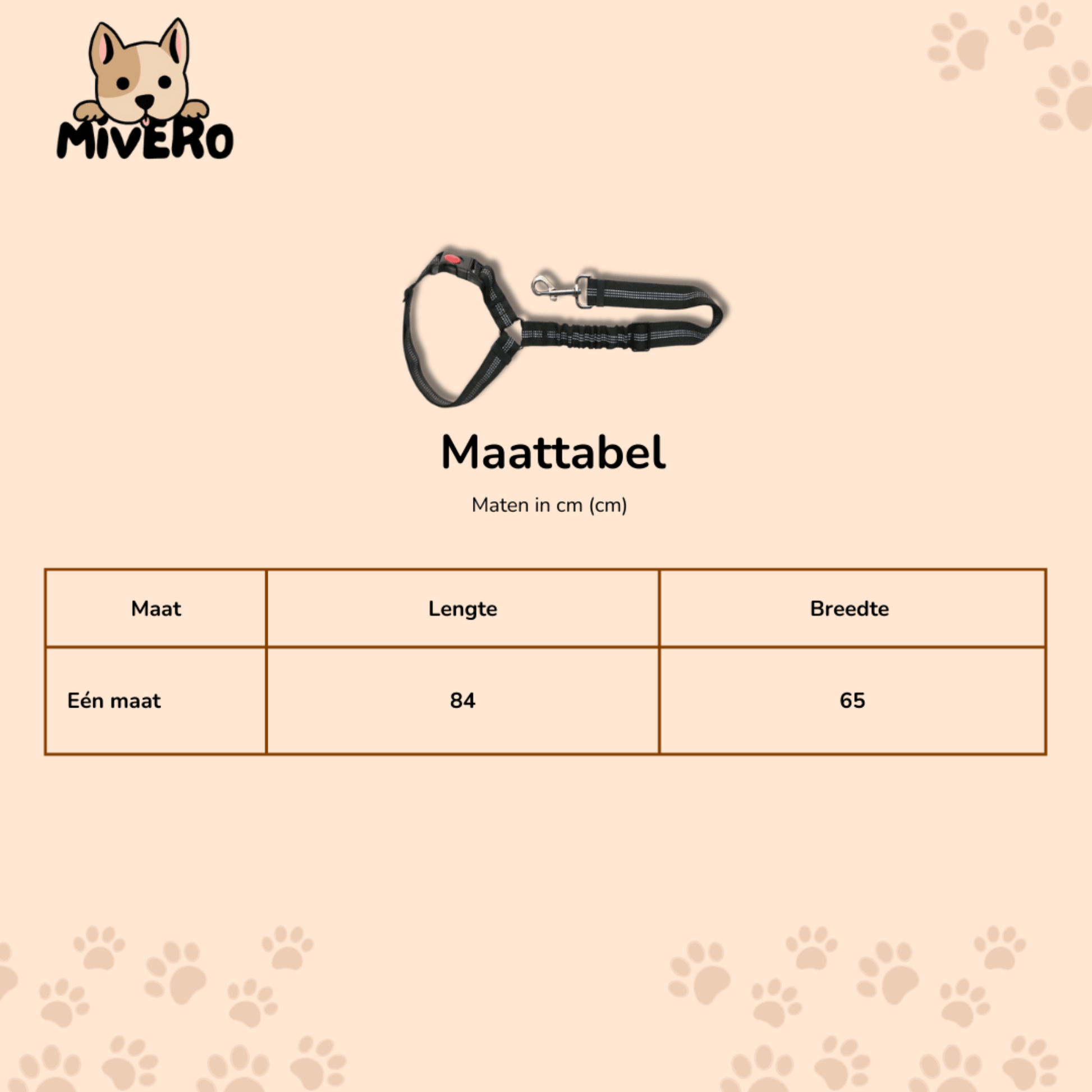 SafePaw - Verstelbare Veiligheidsgordel Hond - Mivero