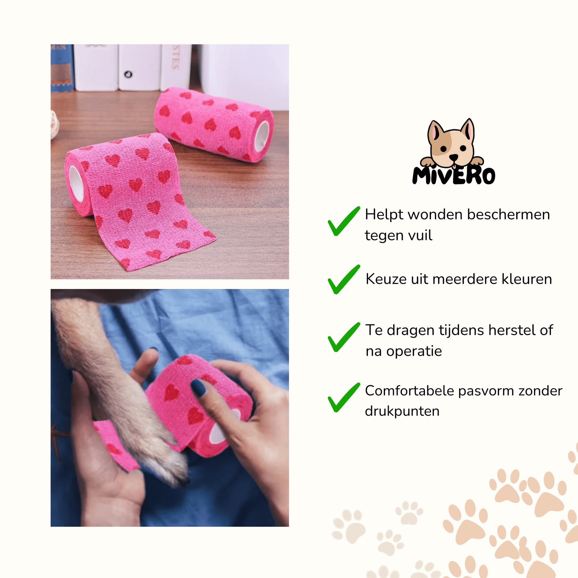 SafePaws - Stofwerend Herstelverband voor Hond - Mivero