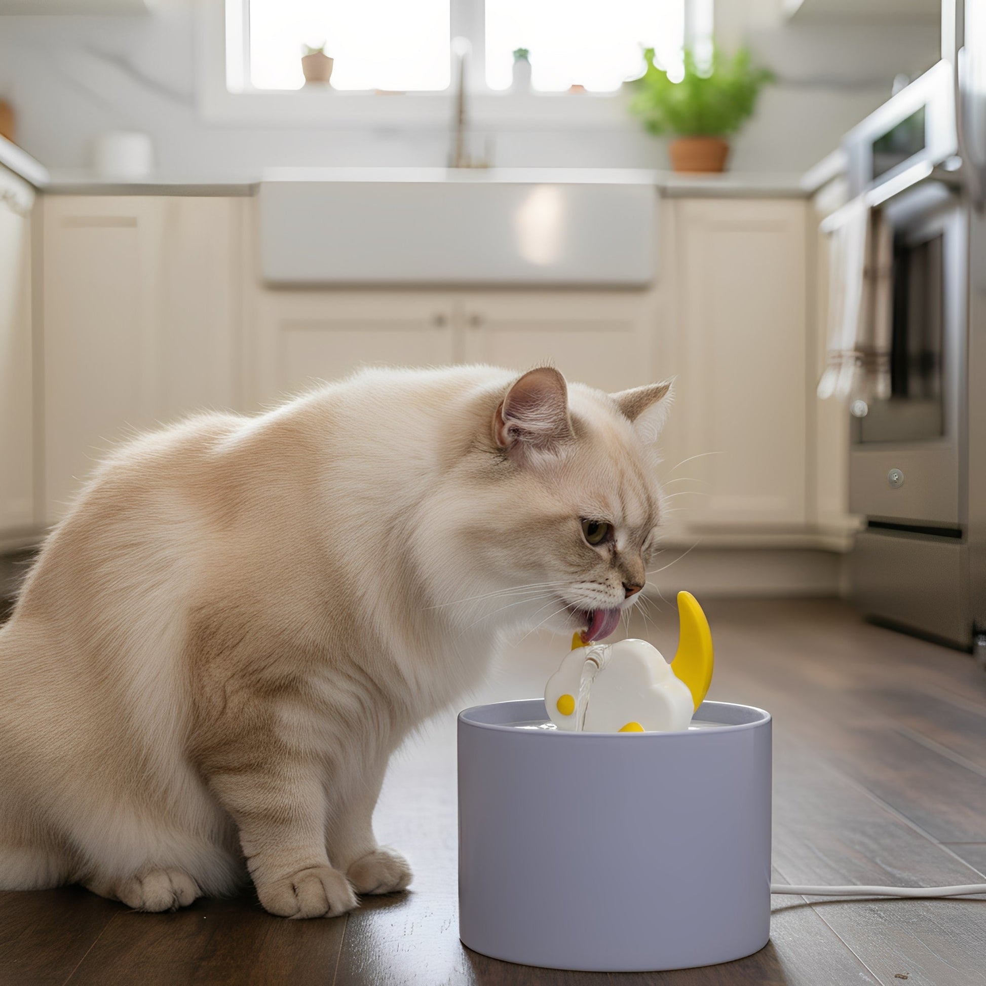 SafeSip - Katten Drinkfontein Keramisch Stil met Filter - Mivero