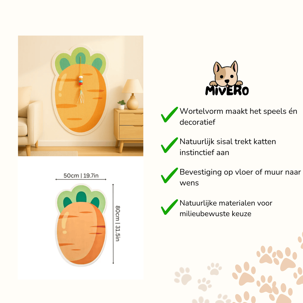 Scratcha - Wortelvormige Sisal Krabmat - Mivero