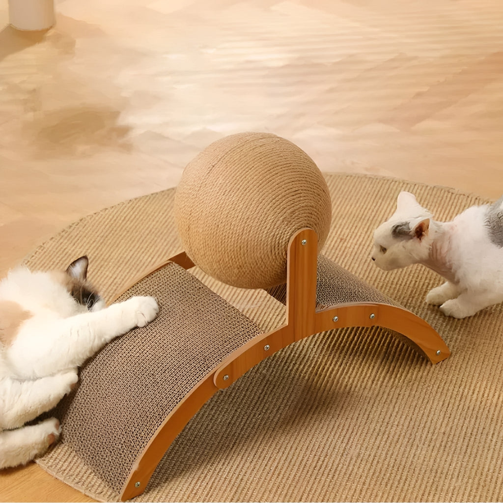 ScratchSphere - Interactief Katten Krabpaal met Sisalbal - Mivero