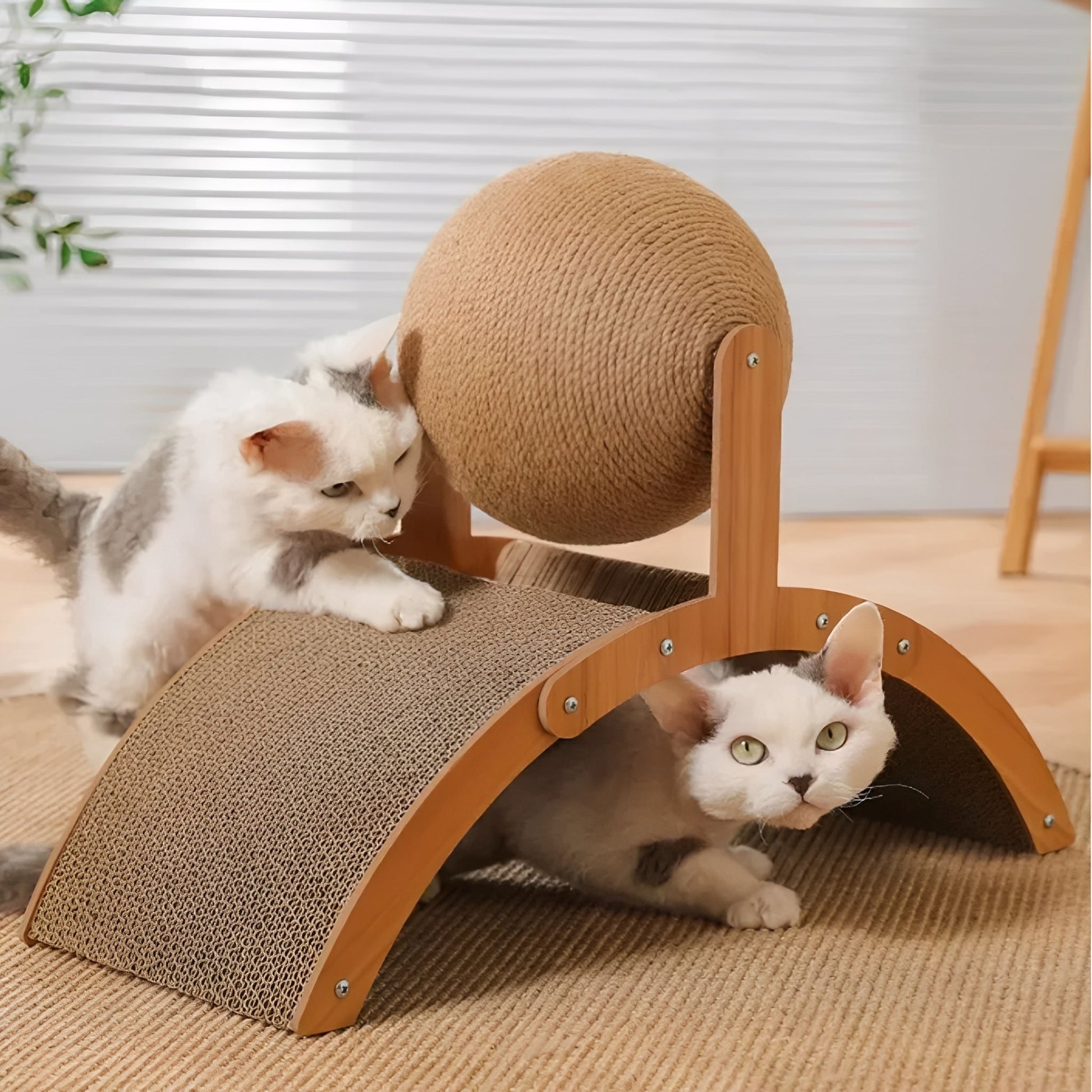 ScratchSphere - Interactief Katten Krabpaal met Sisalbal - Mivero