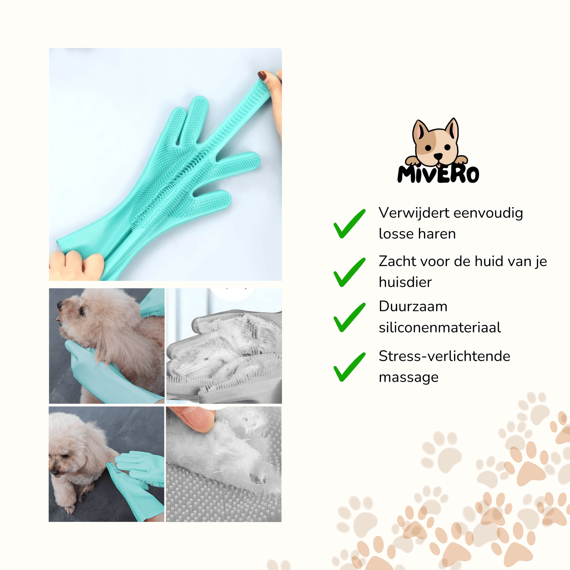 Scrubsy - Siliconen Massage Groominghandschoen - Mivero