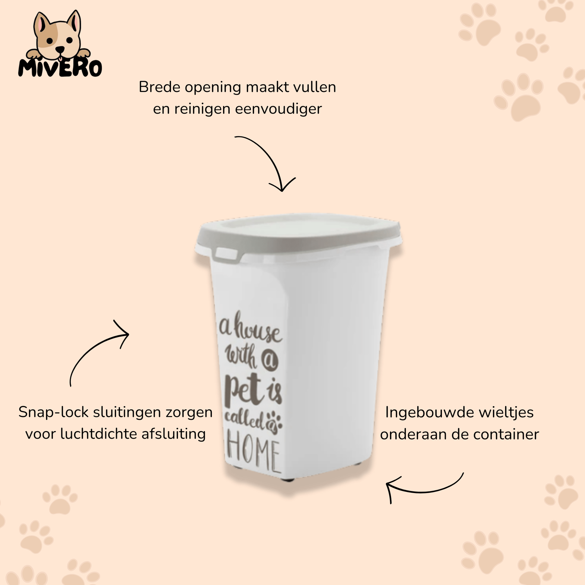 SealBin - Luchtdichte Verrijdbare Voercontainer - Mivero