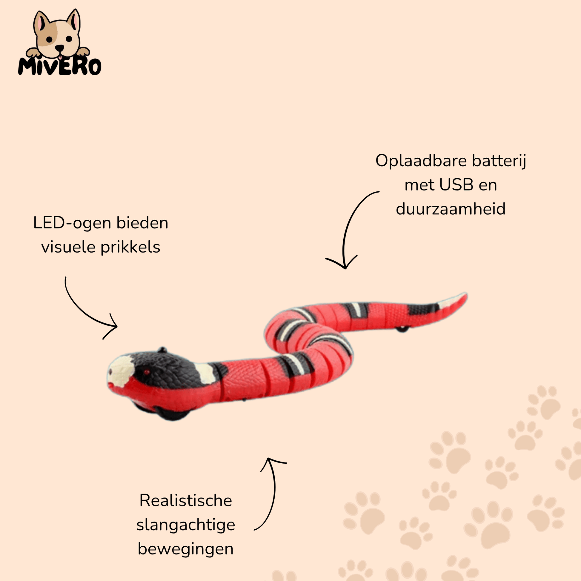 SlitherFun - Interactieve Slangenrobot Huisdierenspeelgoed - Mivero