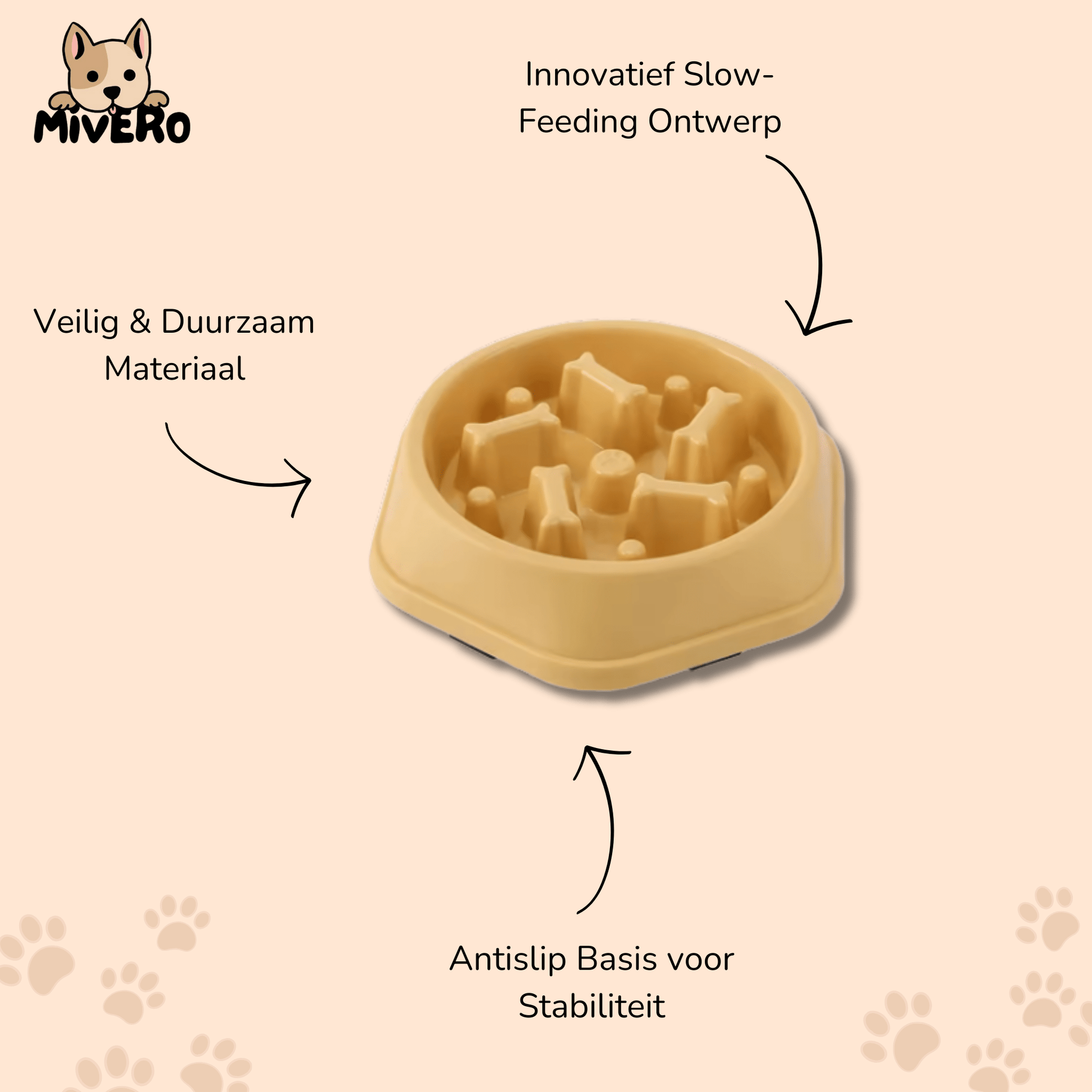 SlowBowl - Ergonomische Anti - Schrok Voerbak - Mivero