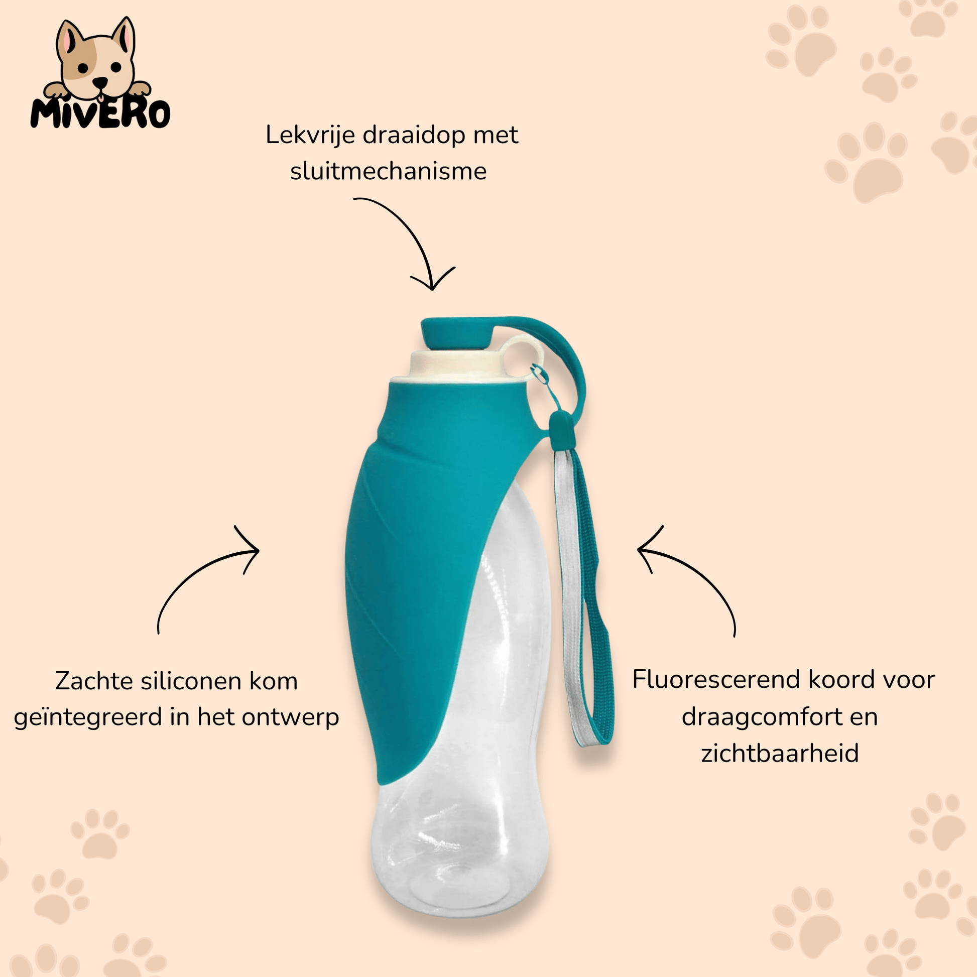 SlurpGo - Lekvrije Opvouwbare Hondendrinkfles - Mivero