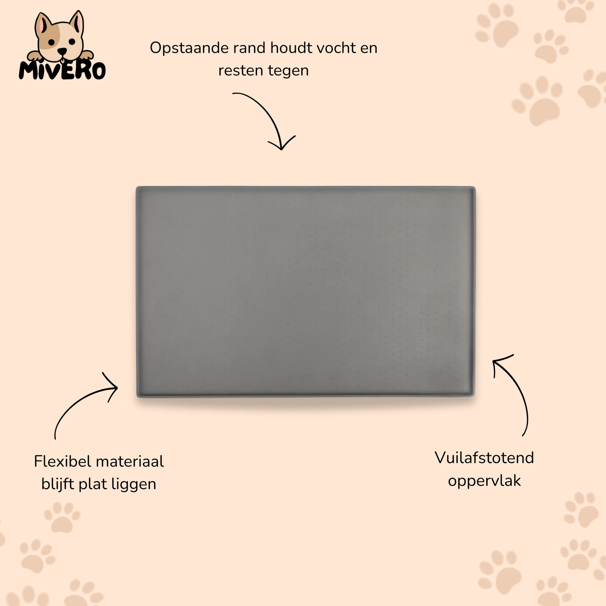 SnaccMat - Waterdichte Vaatwasserbestendige Voermat - Mivero