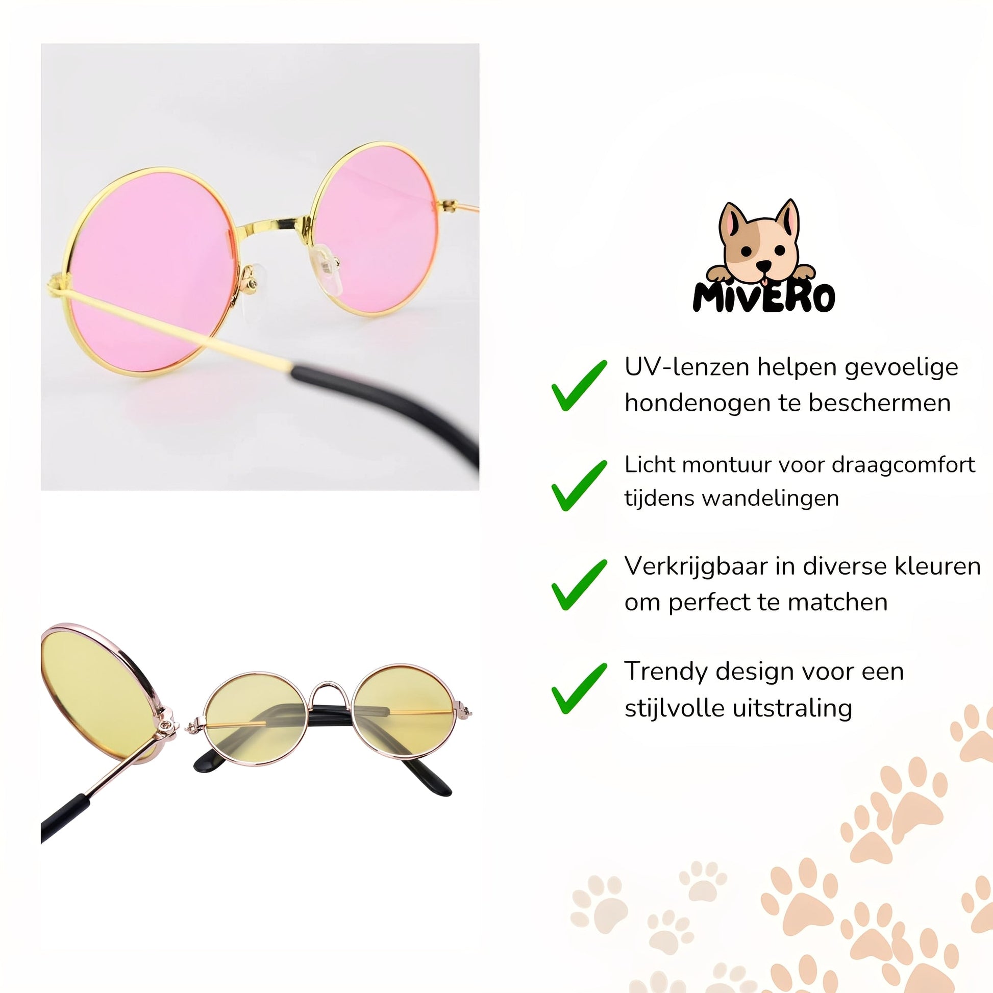 SnootShades - UV - Beschermende Modieuze Hondenbril - Mivero