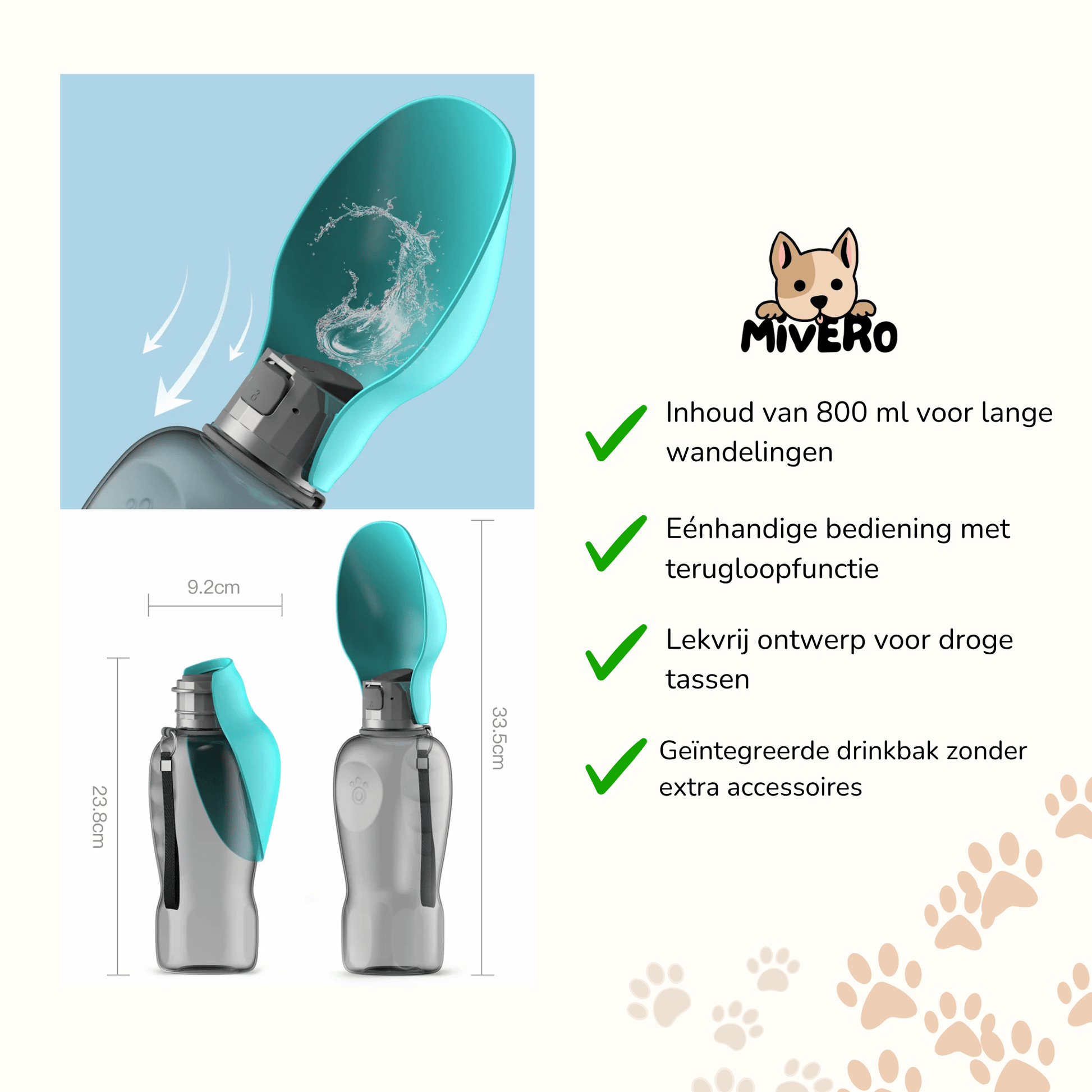 Snoutsip - Lekvrije Opvouwbare Hondendrinkfles - Mivero