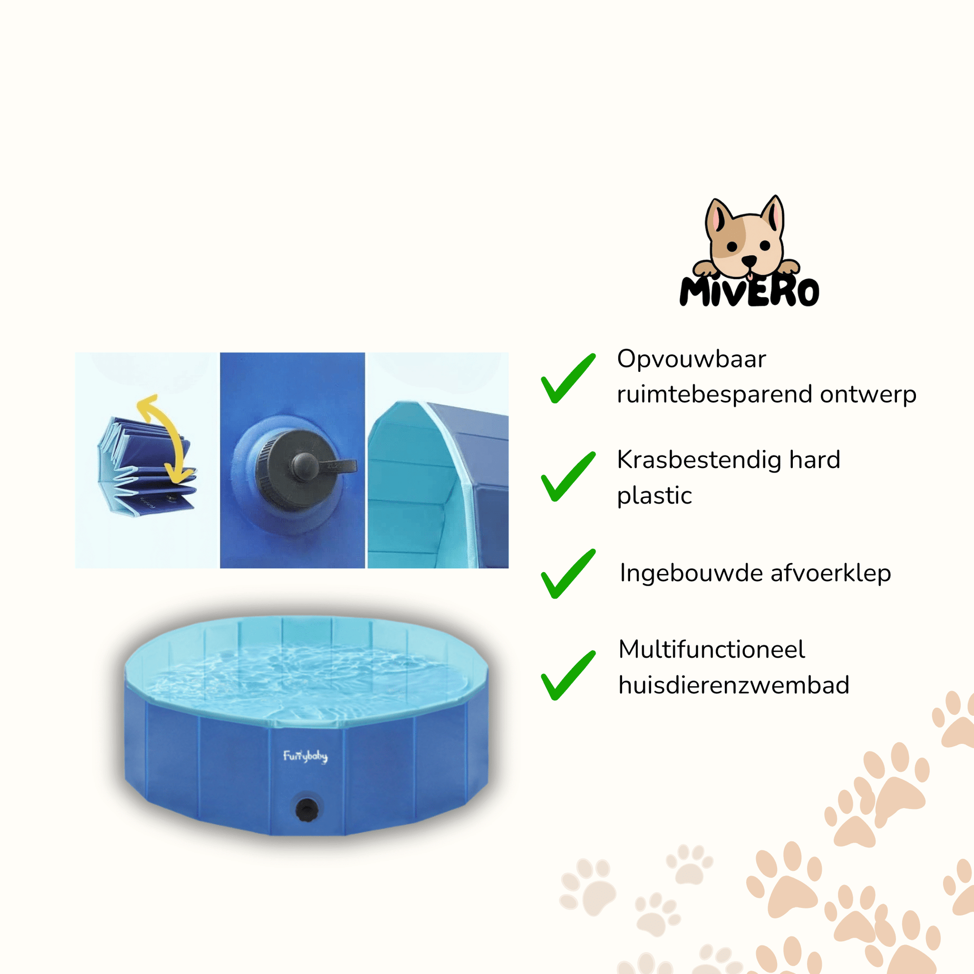 Snuffpool - Opvouwbaar Hondenzwembad Hardplastic - Mivero