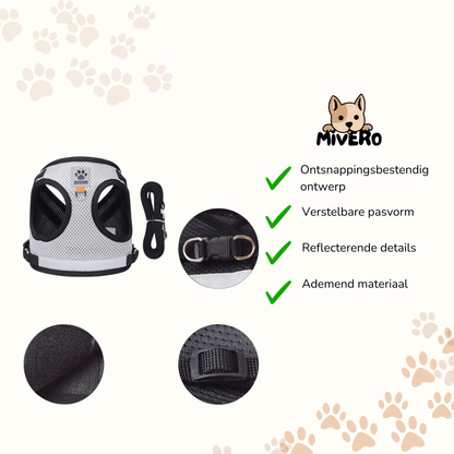 SnugFit - Ontsnappingsveilig Reflecterend Kattentuig - Mivero