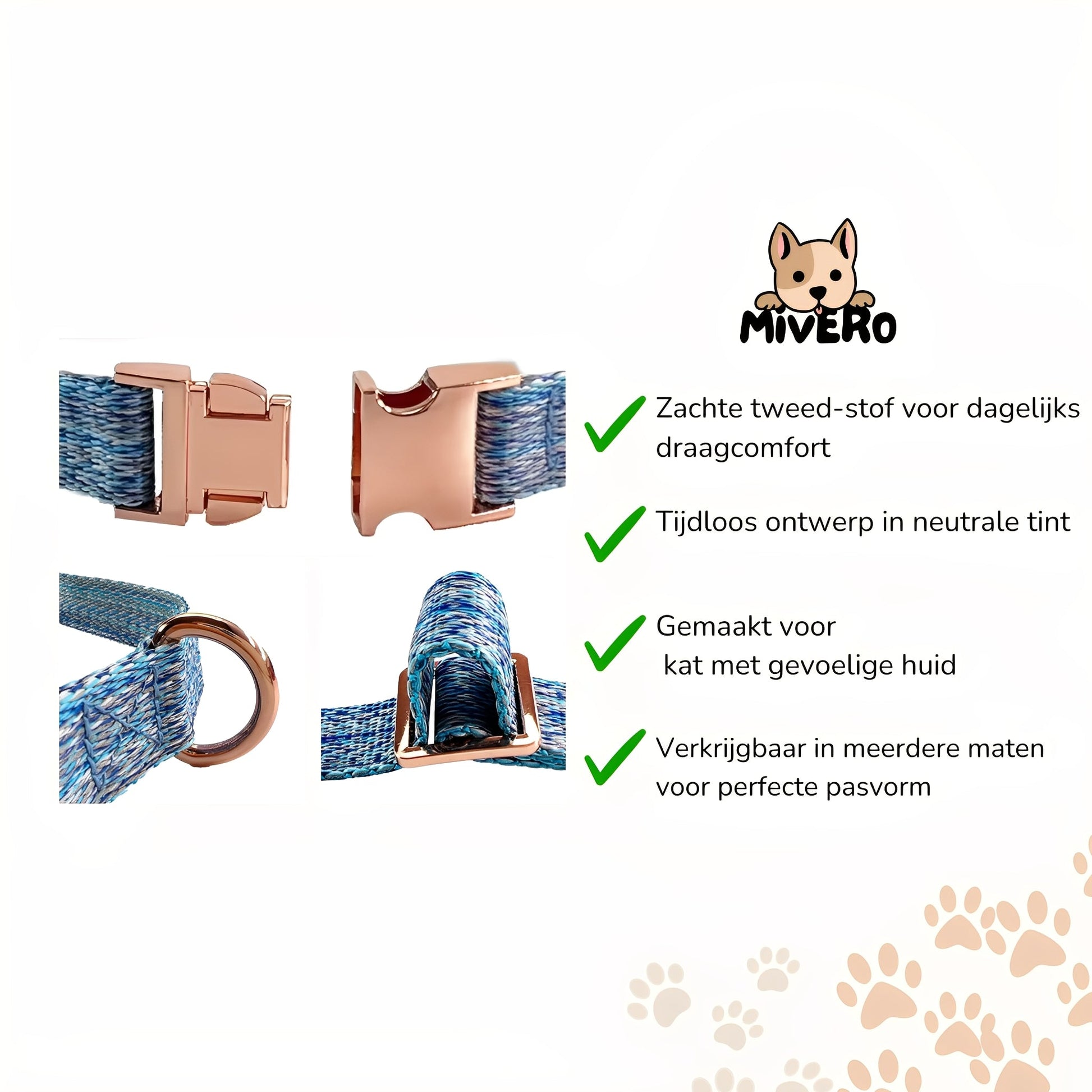 Snuggleband - Zachte Tweed Hondenhalsband - Mivero