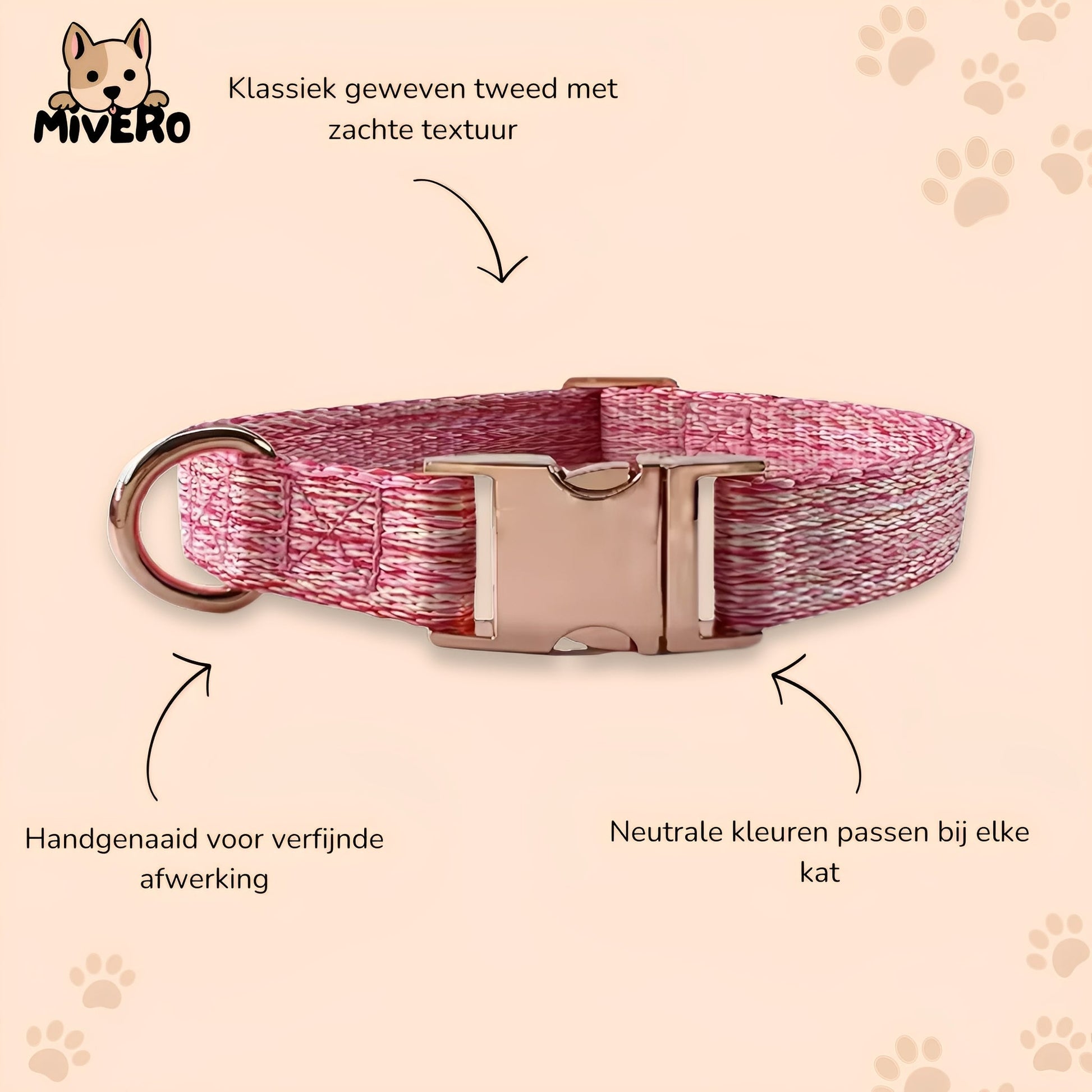 Snuggleband - Zachte Tweed Hondenhalsband - Mivero