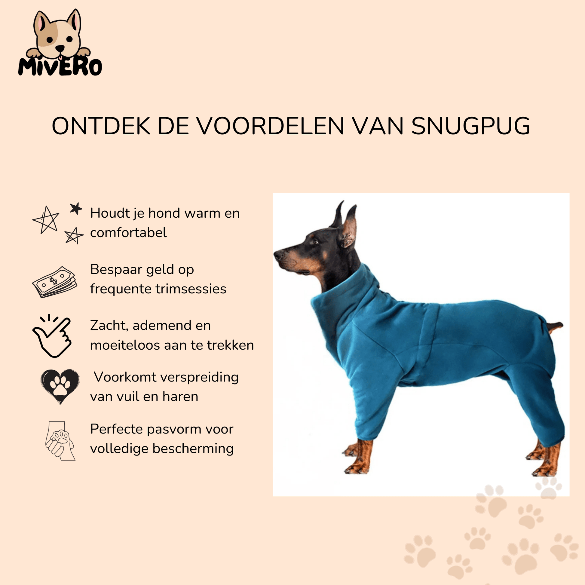 SnugPug - Warme Fleece Hondenpyjama - Mivero
