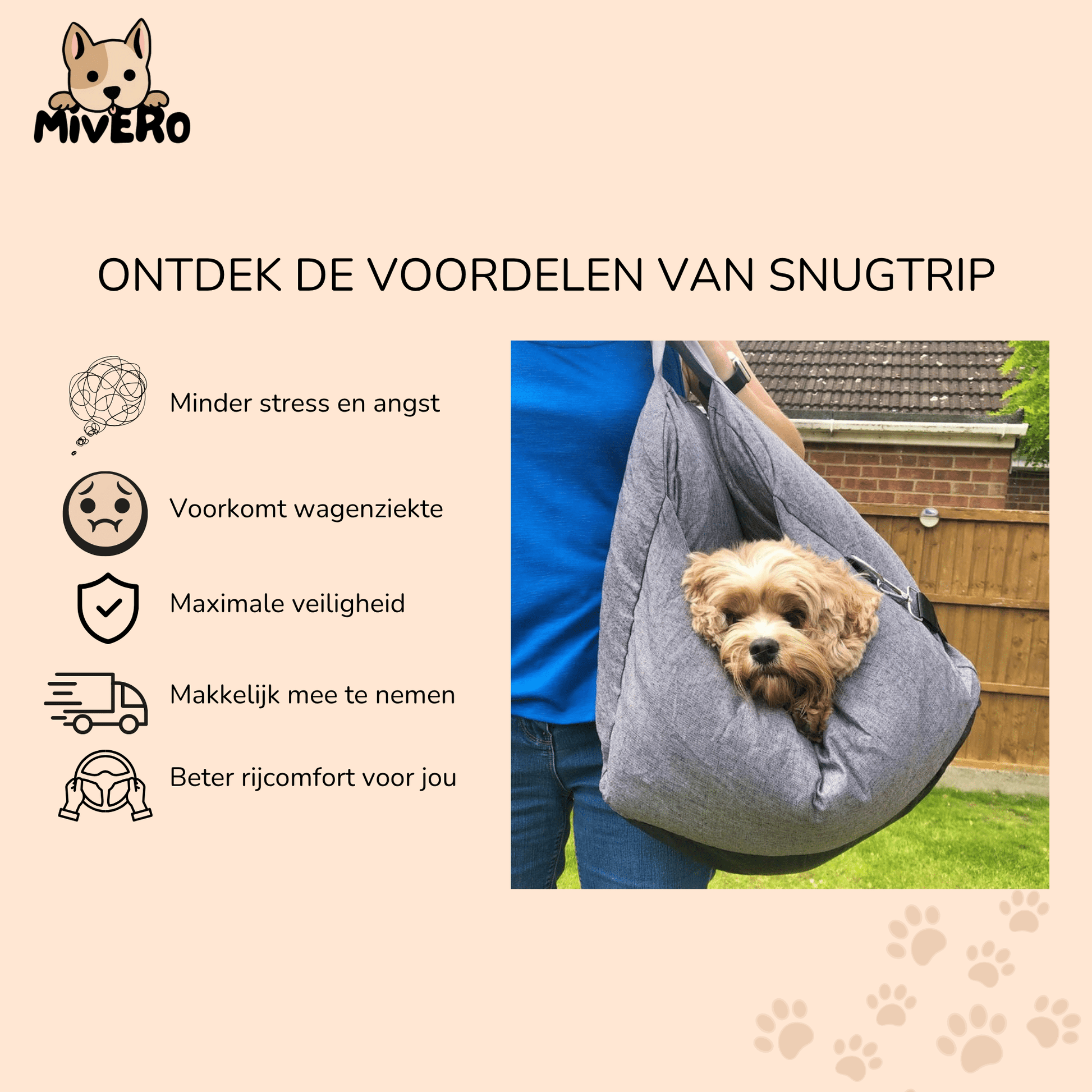 SnugTrip - Veilige Comfortabele Hondenzit - Mivero