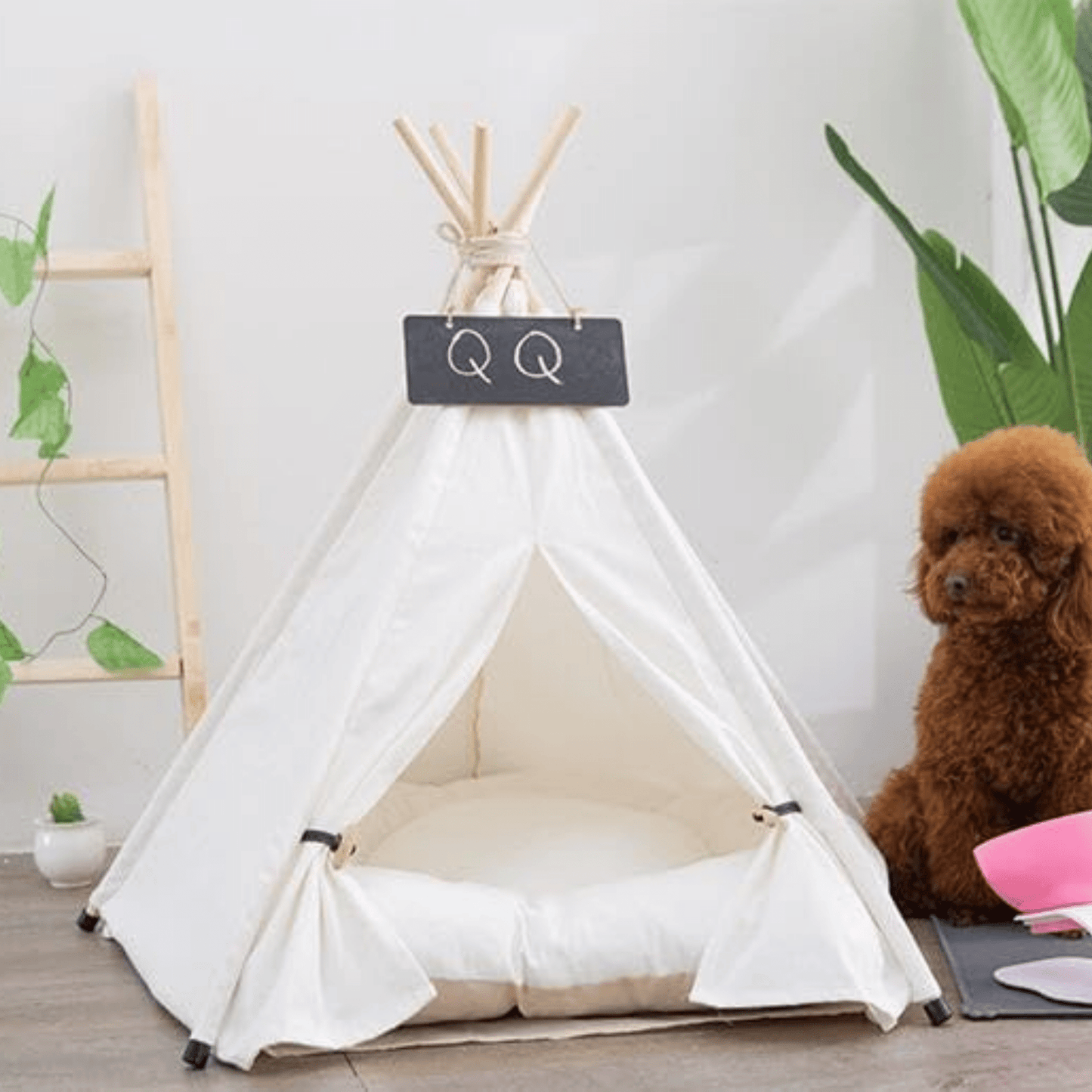 snugwood - houten katoenen hondenbed - mivero