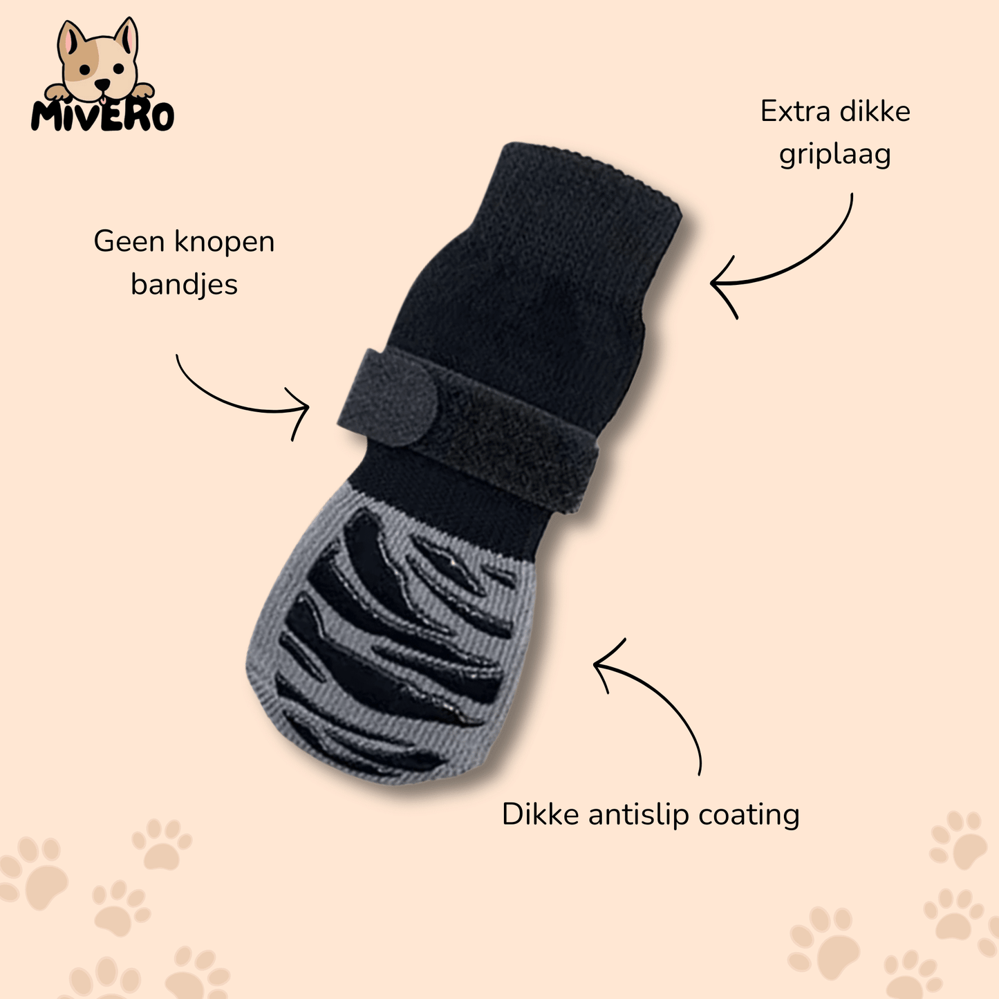 steadypaws - antislip honden gripsokken - mivero