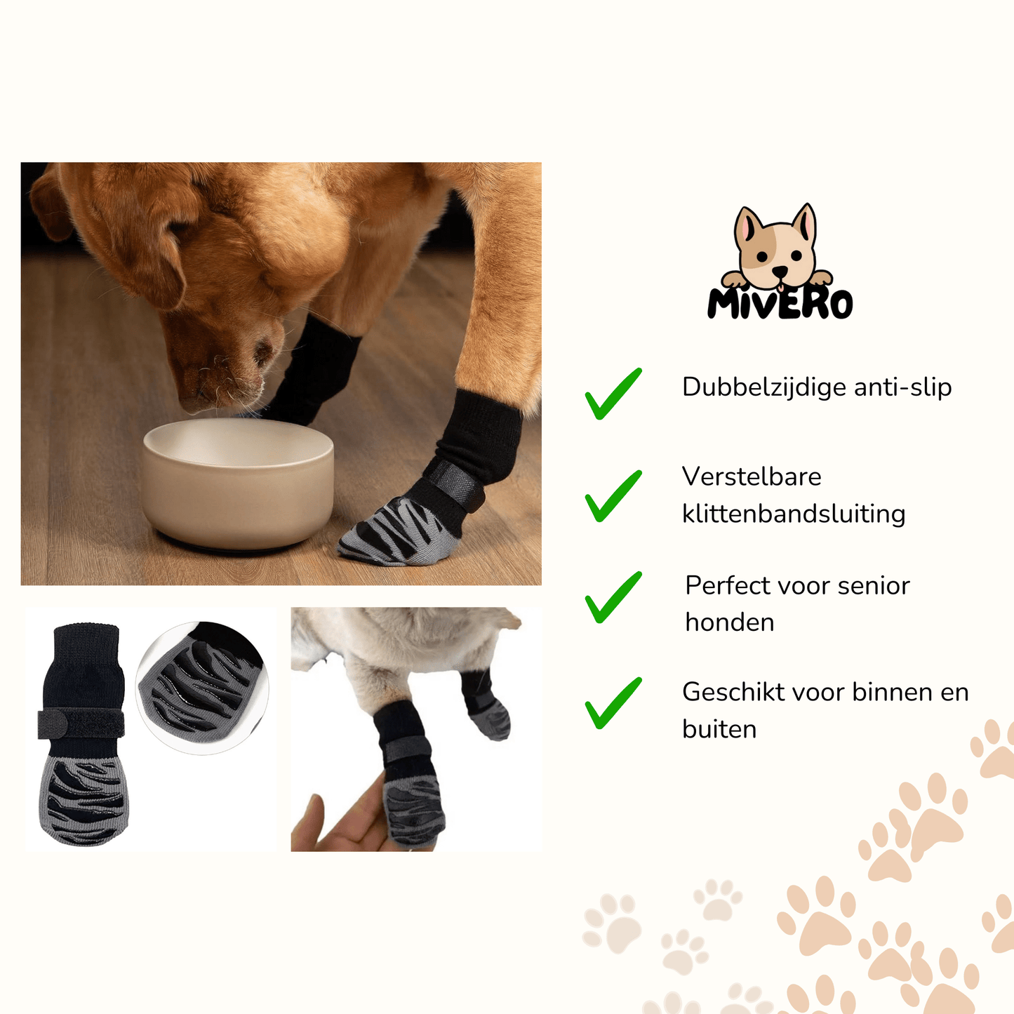 steadypaws - antislip honden gripsokken - mivero