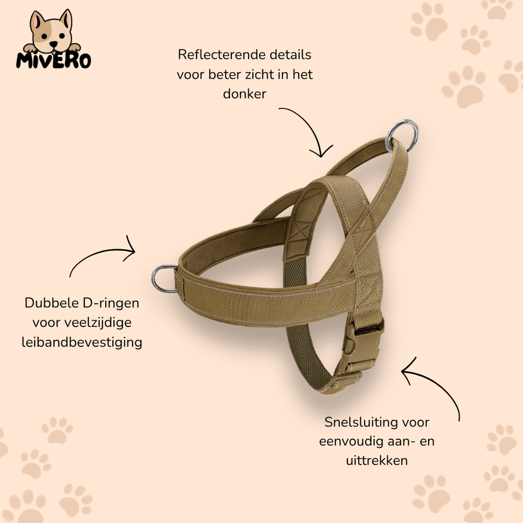 StrapSure - No - Pull Verstelbaar Hondentuig - Mivero