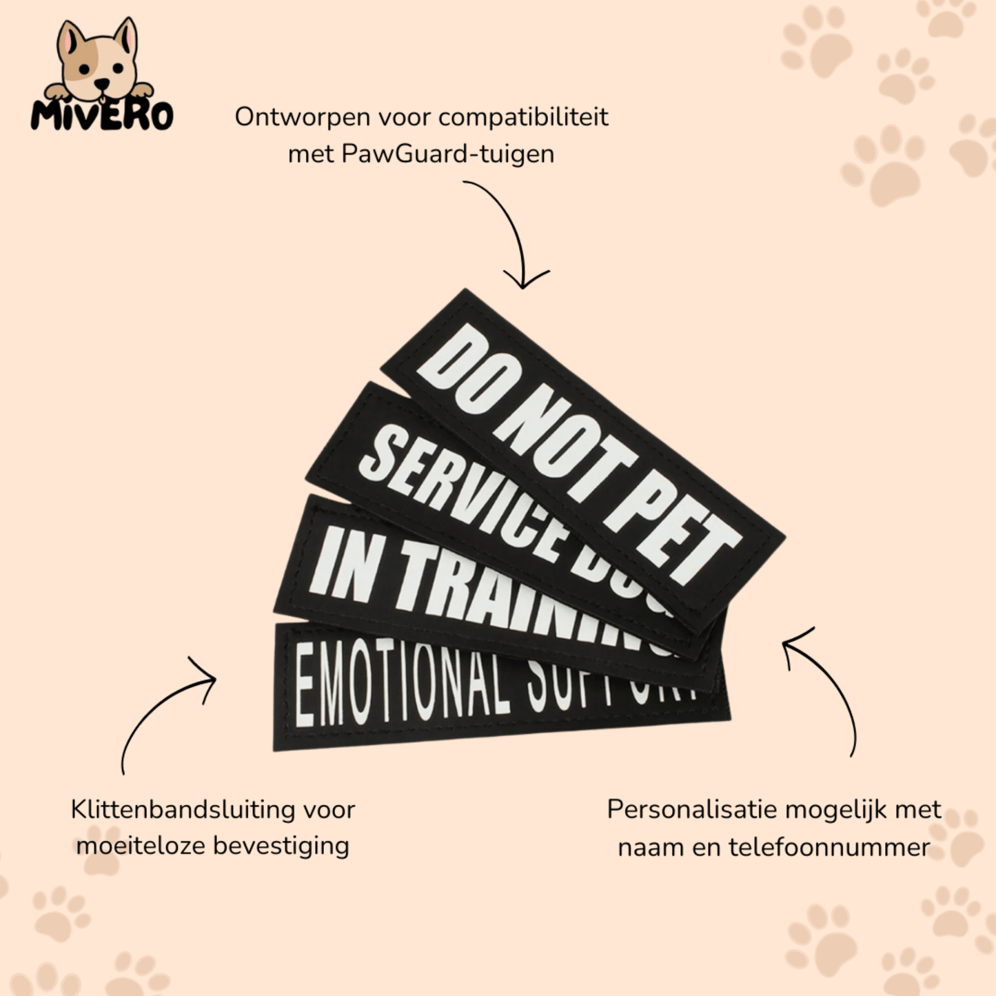 taglet - gepersonaliseerde velcro hondentag - mivero