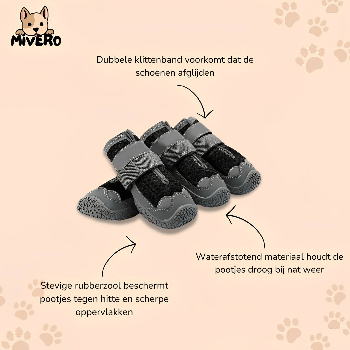 trailpaws - beschermende antislip hondenschoenen - mivero