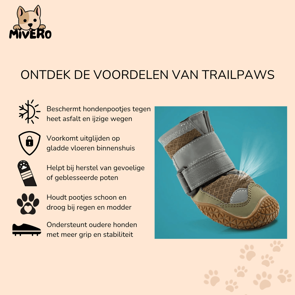 TrailPaws - Beschermende Antislip Hondenschoenen - Mivero