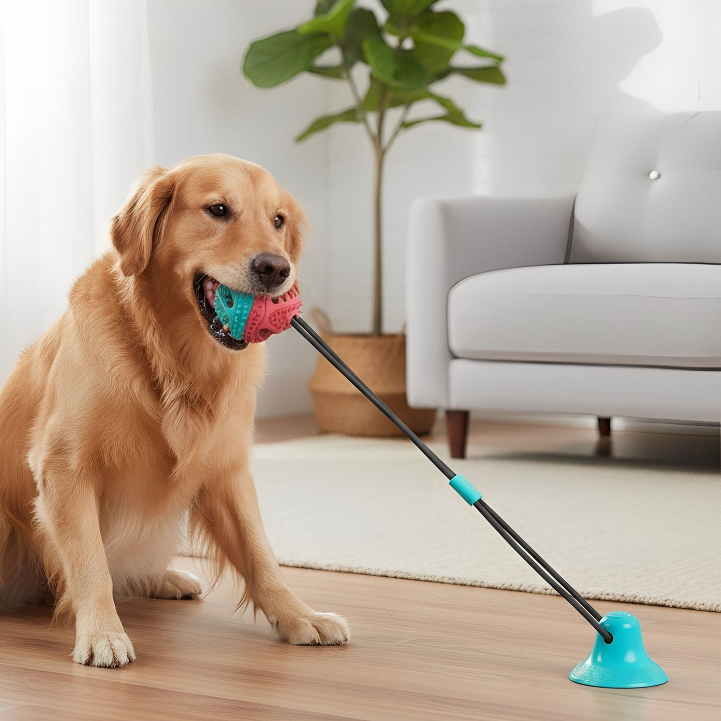 tugmax - tandverzorging kauwspeelgoed hond met zuignap - mivero