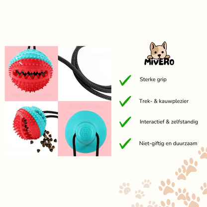 TugMax - Tandverzorging Kauwspeelgoed Hond met Zuignap - Mivero