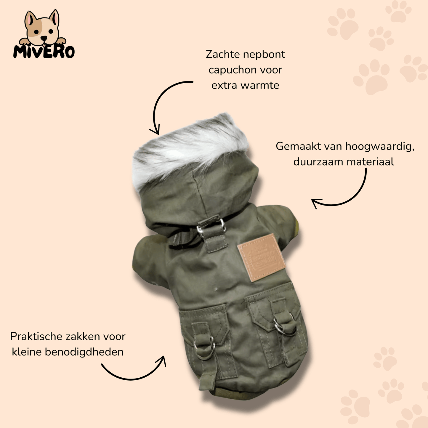 warmbark - winddicht warm hondenjasje - mivero