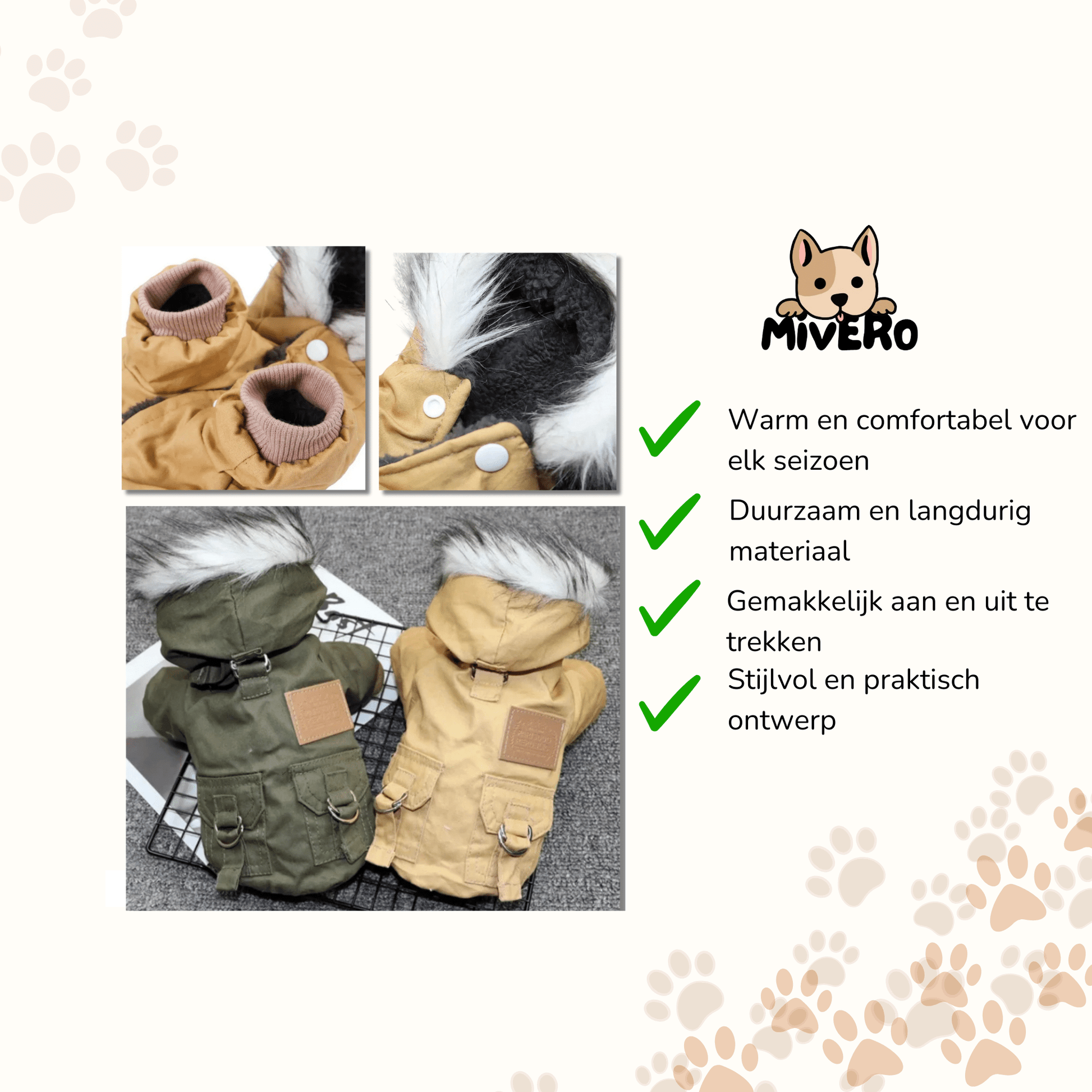 WarmBark - Winddichte Warme Hondenjasje - Mivero