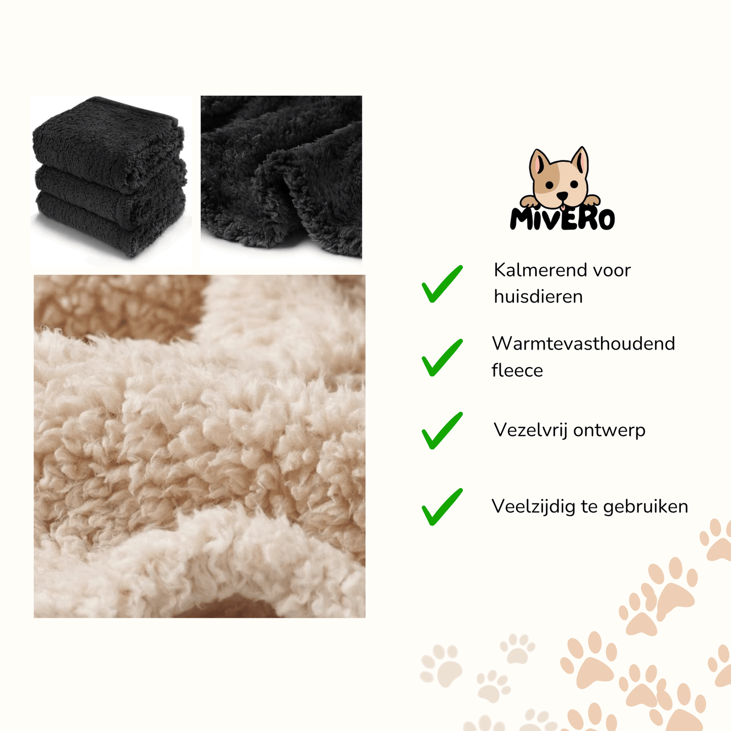 warmwoof - pluche fleece huisdierdeken - mivero