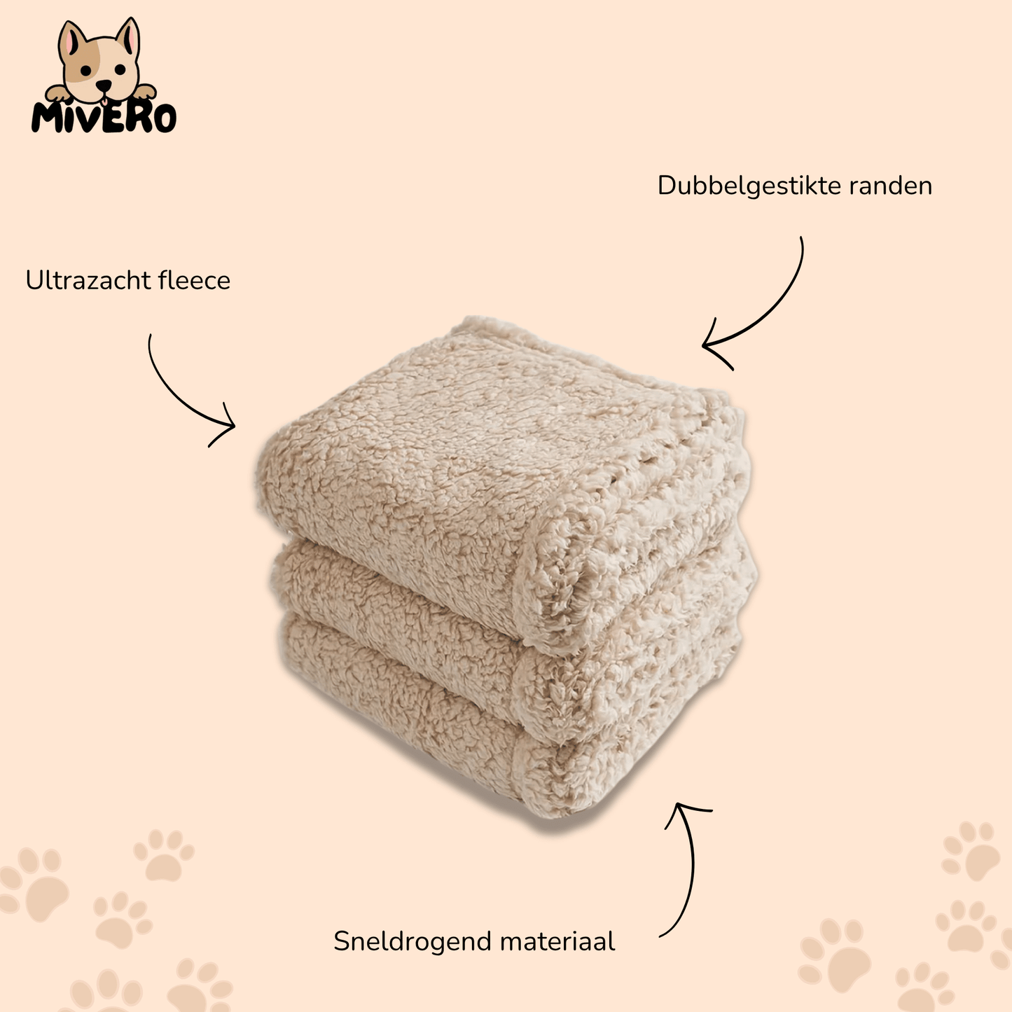 warmwoof - pluche fleece huisdierdeken - mivero