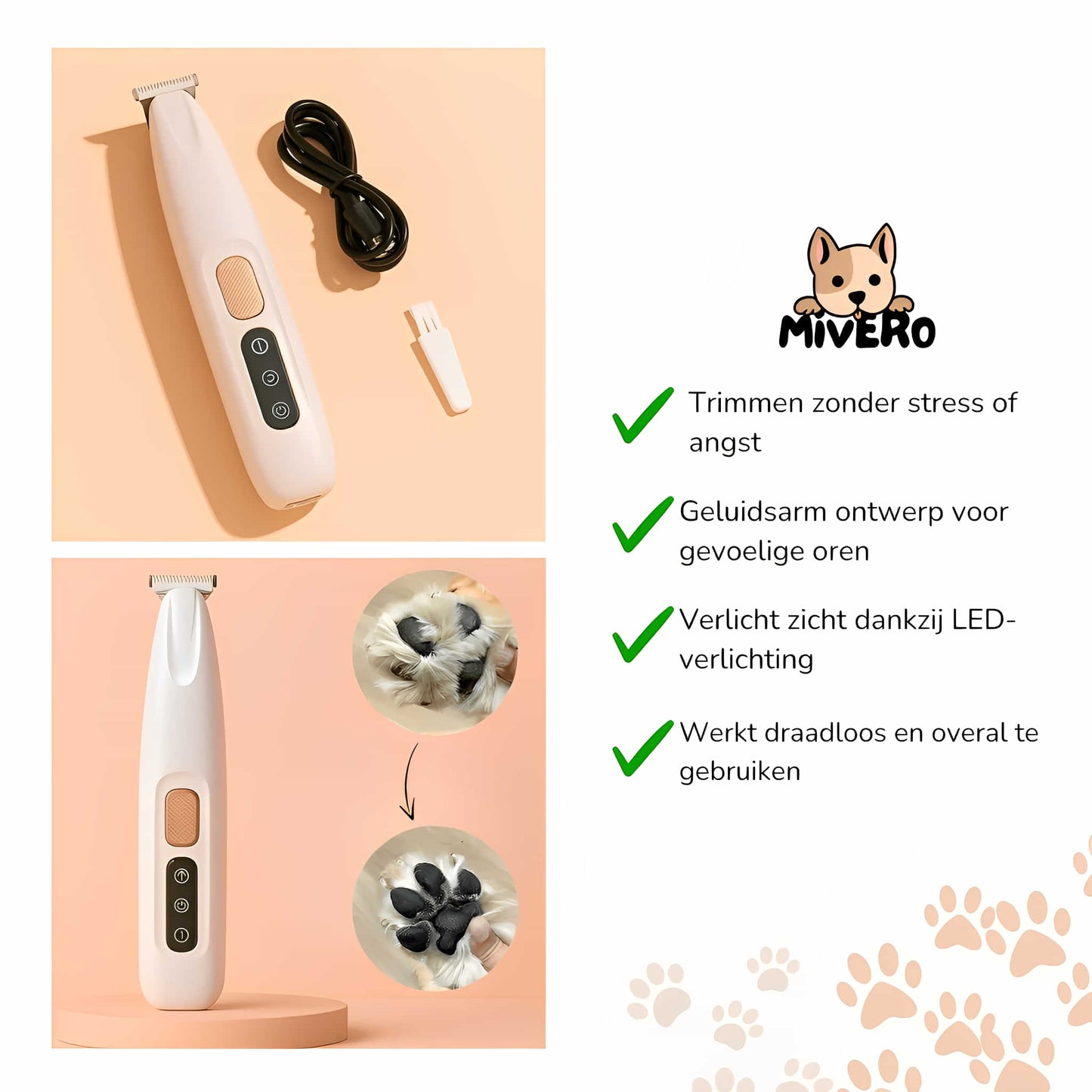 zenclip - pootjes trimmer honden led - mivero