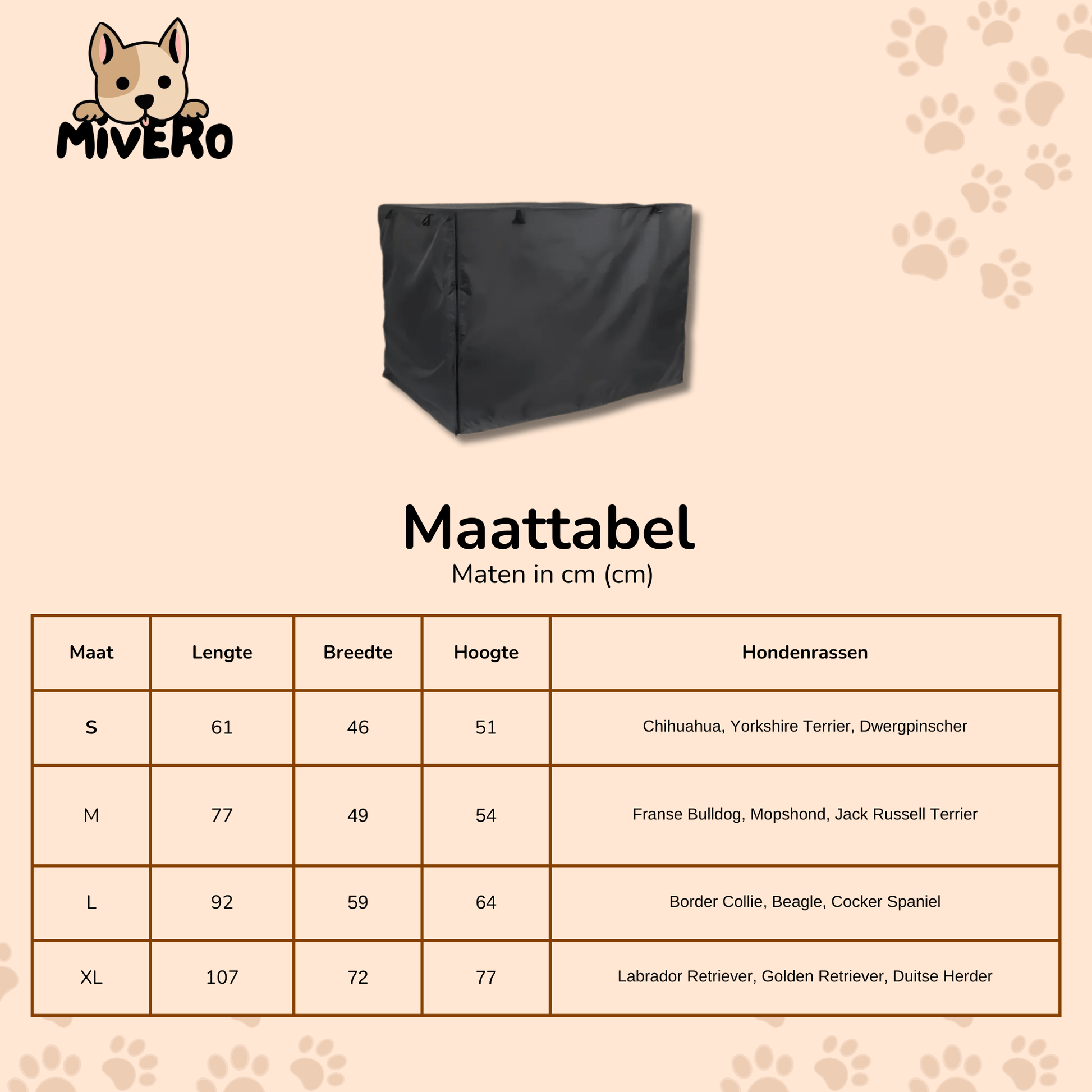 ZenCrate - Ademend Verduisterend Hondenbenchhoes - Mivero