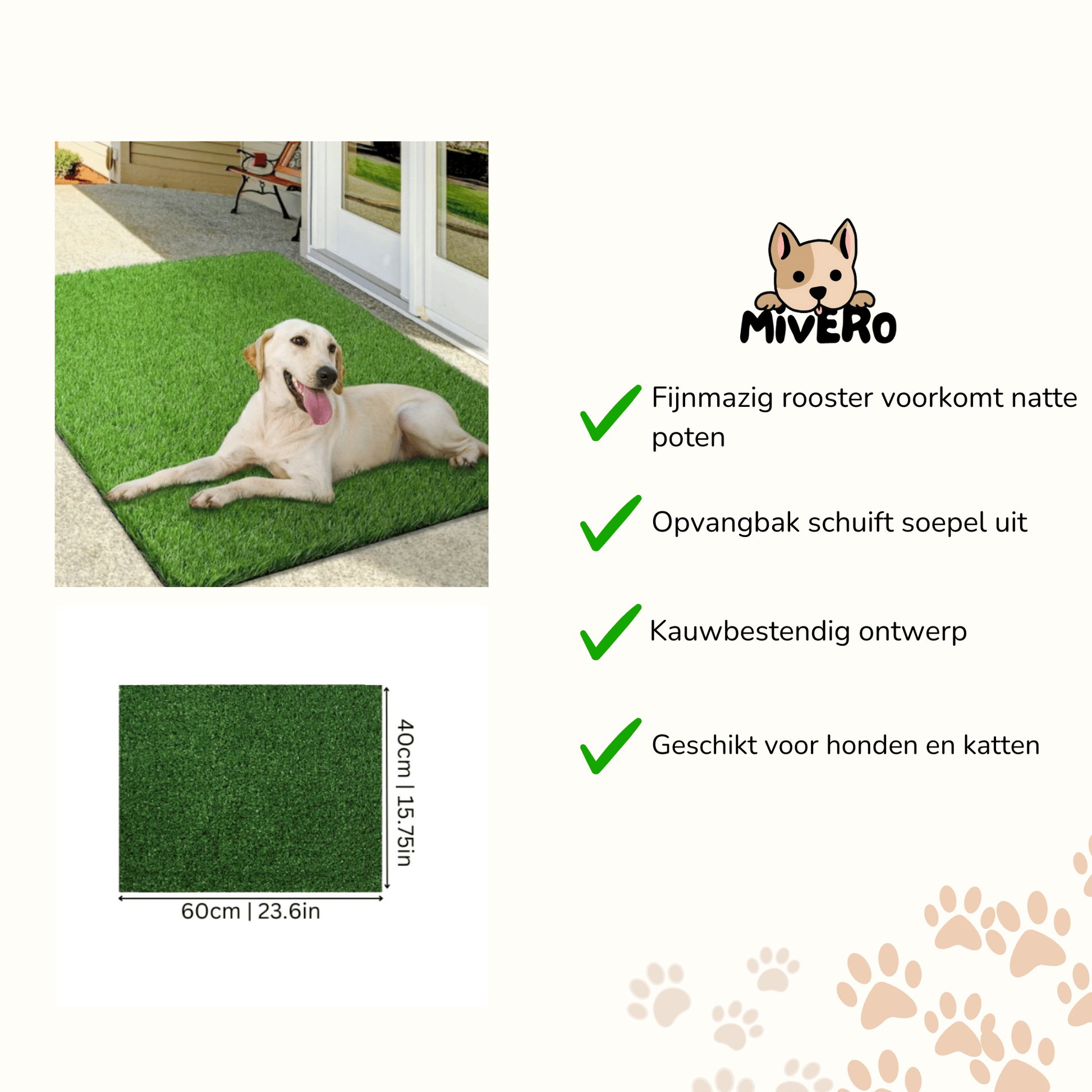Zenvana - Grasachtige Toiletmat Huisdieren - Mivero
